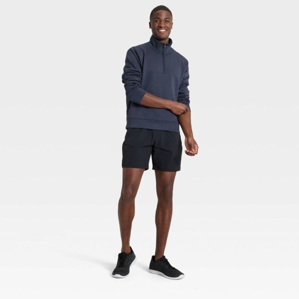 Men's Spacer Half Zip Collared Sweatshirt - All In Motion Dark Blue XL - Picture 3 of 3